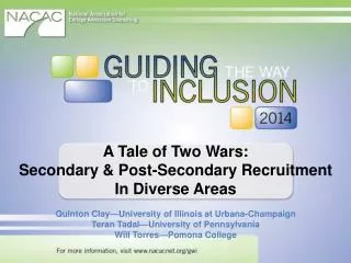 A Tale of Two Wars: Secondary &amp; Post-Secondary Recruitment In Diverse Areas