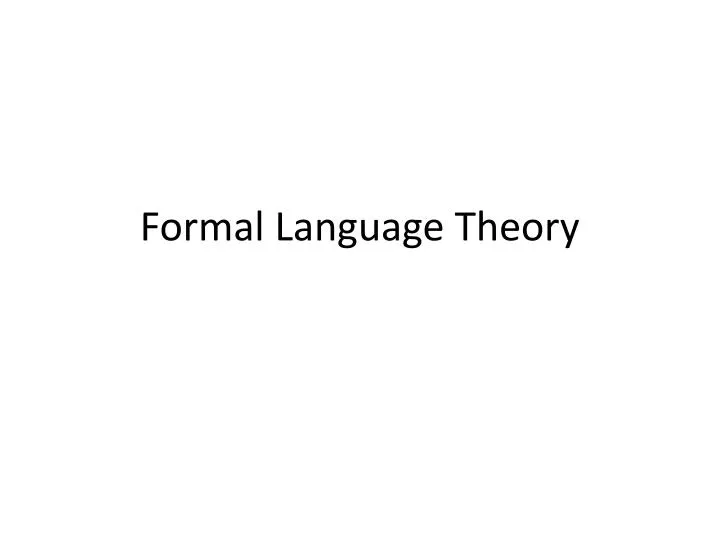 formal language theory