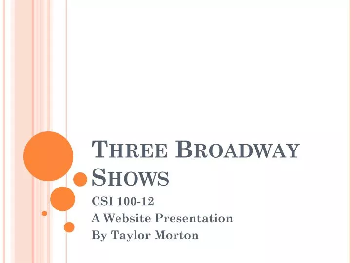 three broadway shows