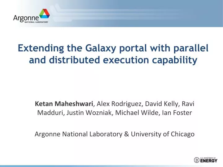 extending the galaxy portal with parallel and distributed execution capability
