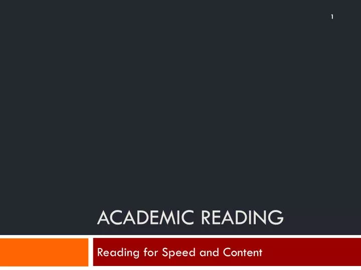 academic reading
