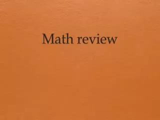 Math review