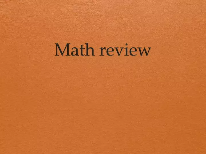 math review