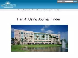 Part 4: Using Journal Finder