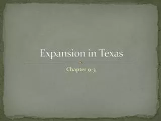 Expansion in Texas