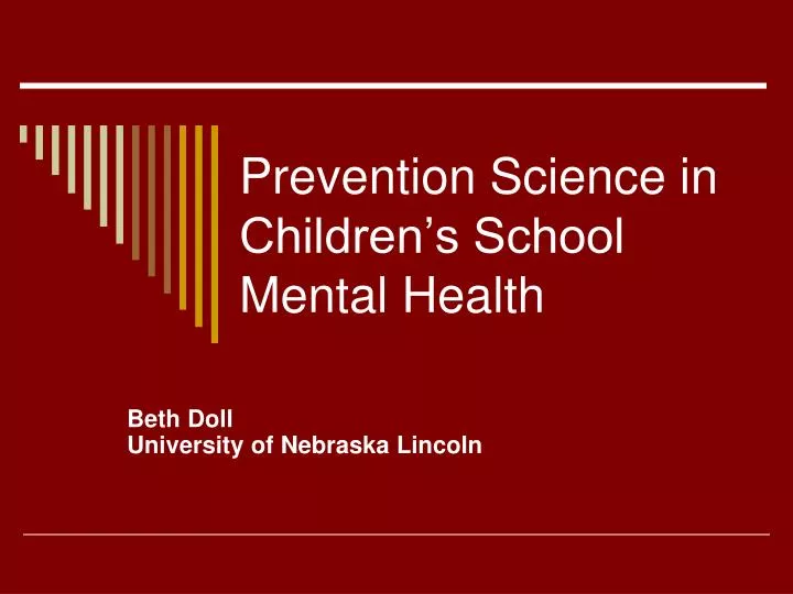 prevention science in children s school mental health