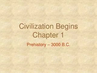 Civilization Begins Chapter 1
