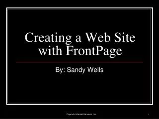 Creating a Web Site with FrontPage
