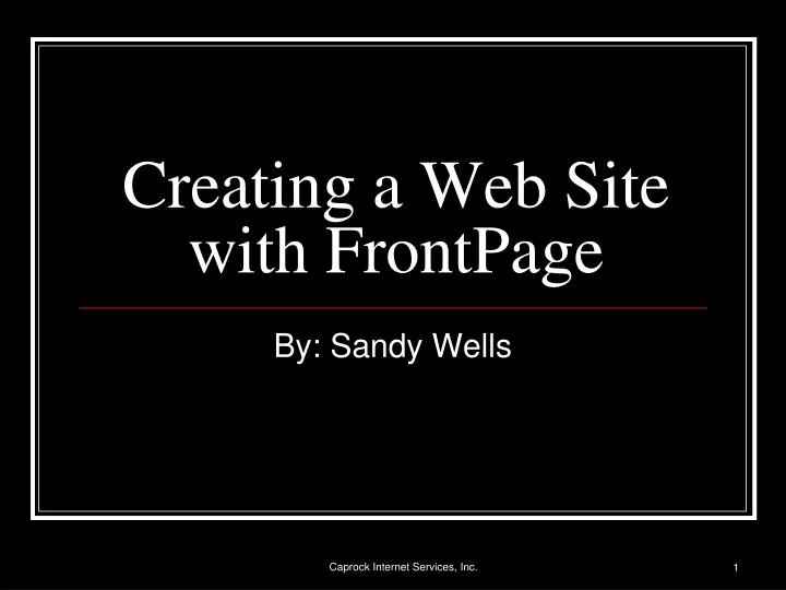 creating a web site with frontpage