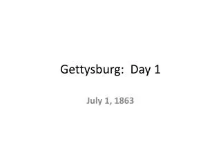 Gettysburg: Day 1