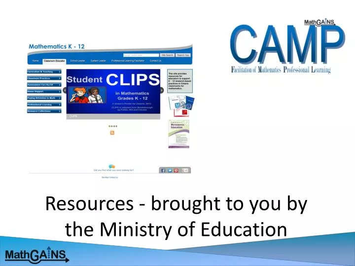 resources brought to you by the ministry of education