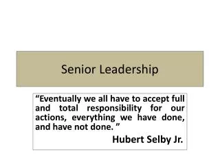 Senior Leadership