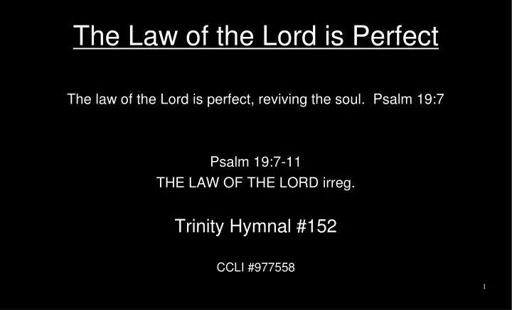 the law of the lord is perfect