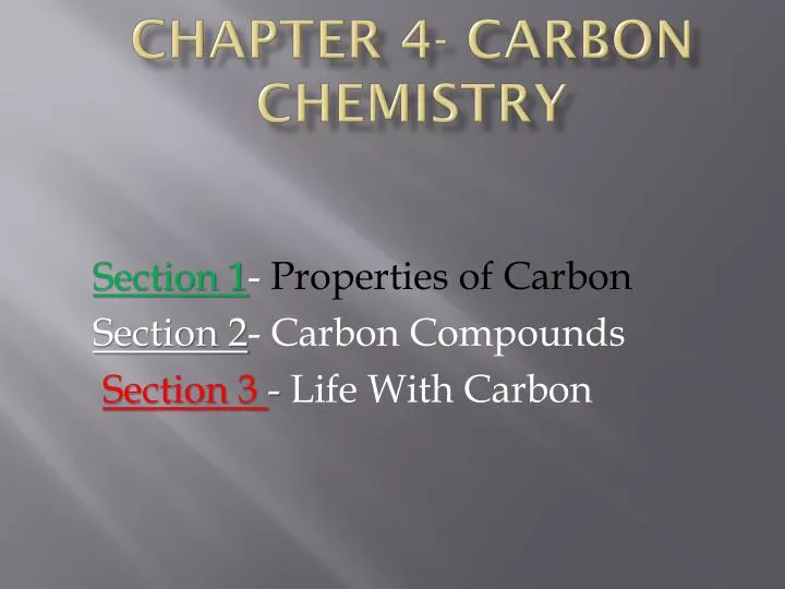 chapter 4 carbon chemistry