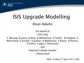 ISIS Upgrade Modelling