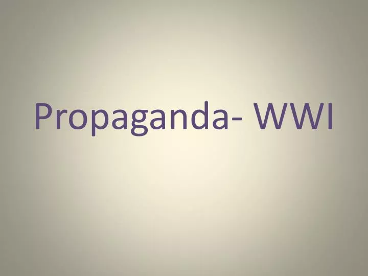propaganda wwi