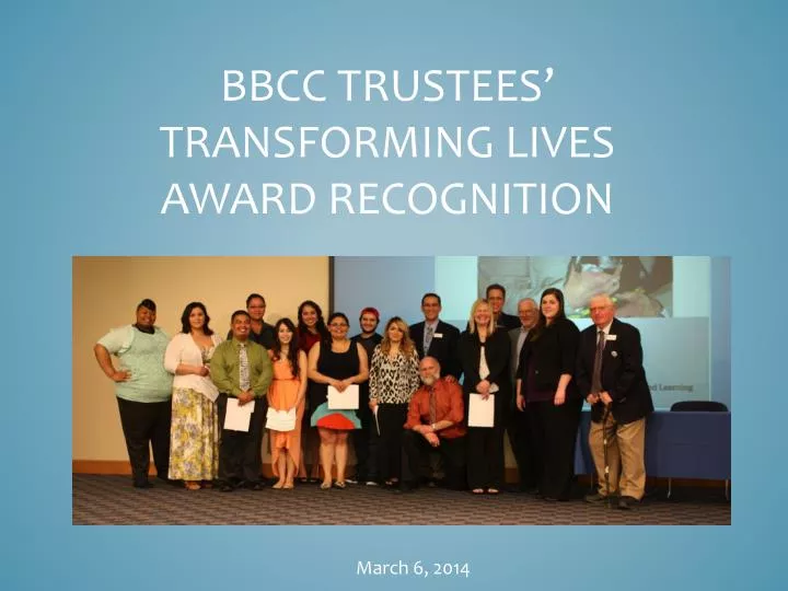 bbcc trustees transforming lives award recognition