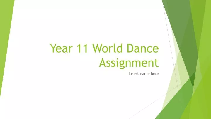 year 11 world dance assignment