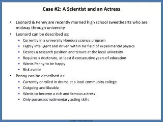 Case #2: A Scientist and an Actress