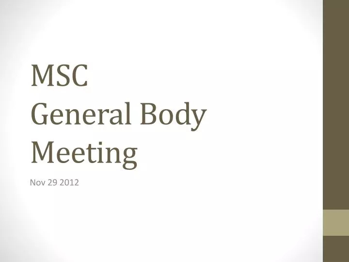 msc general body meeting