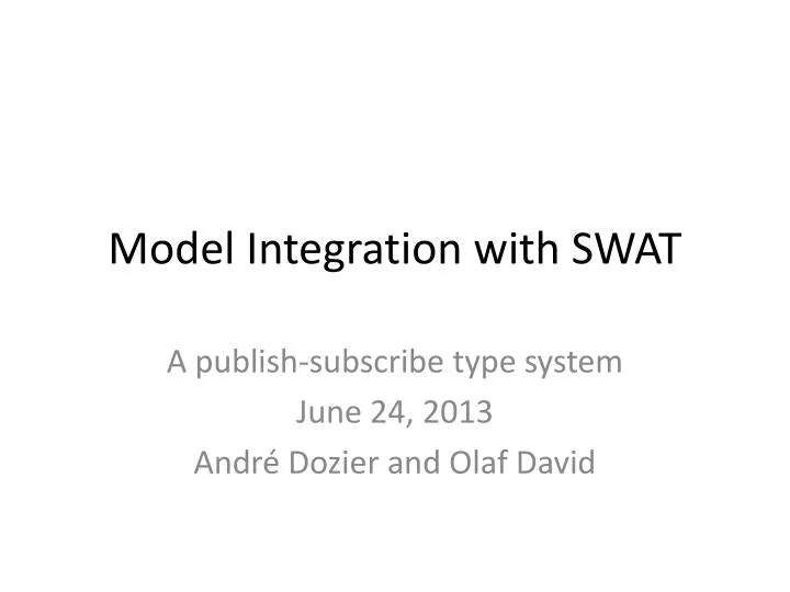 model integration with swat