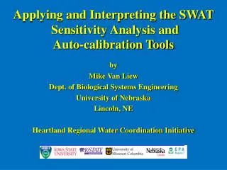 Applying and Interpreting the SWAT Sensitivity Analysis and Auto-calibration Tools