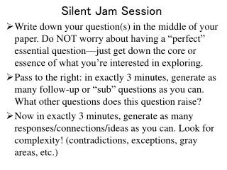 Silent Jam Session