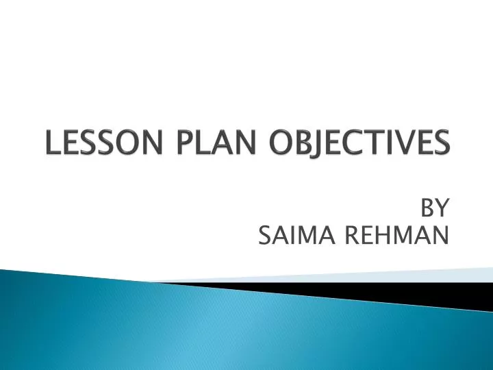 lesson plan objectives