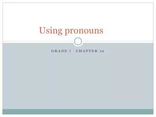 using pronouns