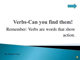 Verbs-Can you find them!
