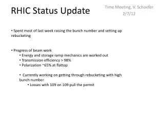RHIC Status Update