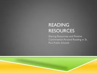 Reading REsources