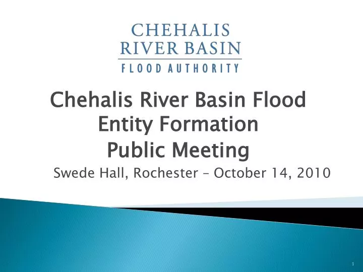 chehalis river basin flood entity formation public meeting swede hall rochester october 14 2010