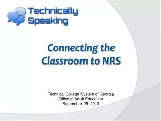 Connecting the Classroom to NRS