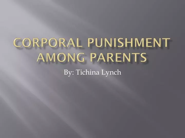 corporal punishment among parents