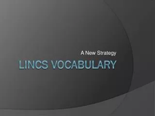 LINCS Vocabulary