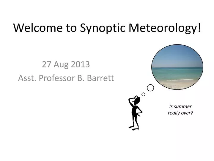 welcome to synoptic meteorology