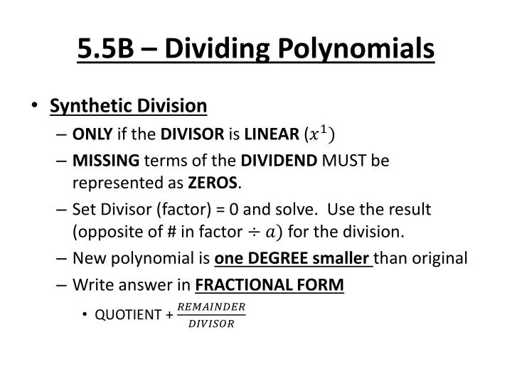 5 5b dividing polynomials