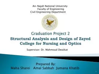 Graduation Project 2 Structural Analysis and Design of Zayed College for Nursing and Optics