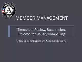 Timesheet Review, Suspension, Release for Cause/Compelling