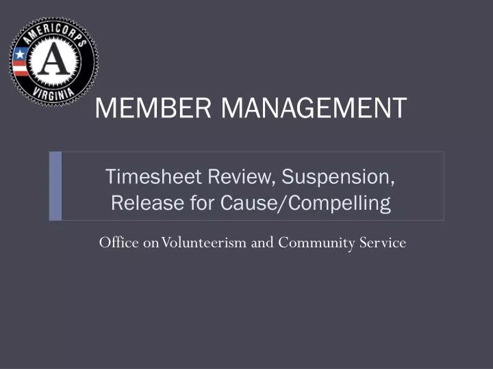 timesheet review suspension release for cause compelling