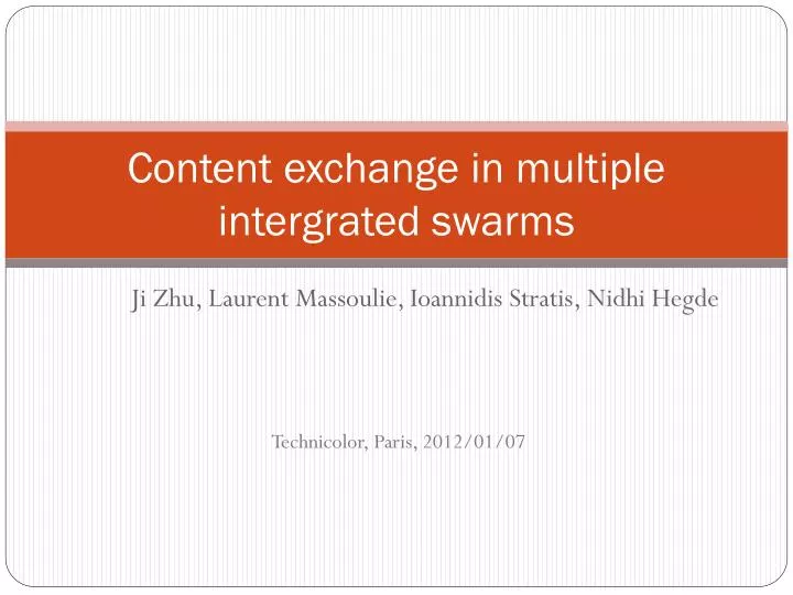 content exchange in multiple intergrated swarms