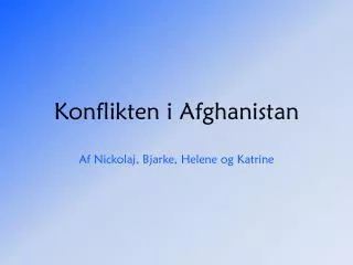 konflikten i a fghanistan