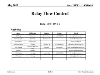 Relay Flow Control