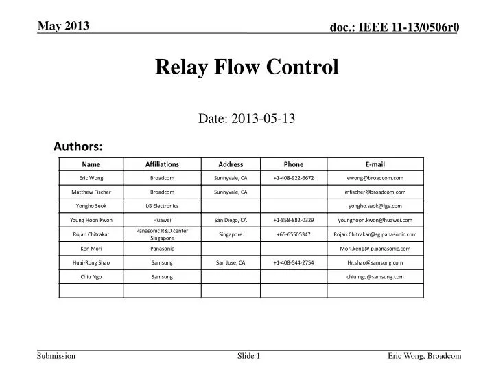 relay flow control