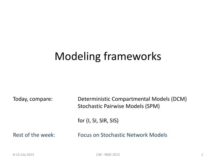modeling frameworks