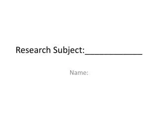 research subject