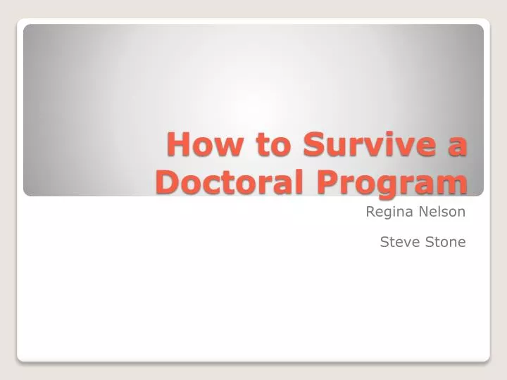 how to survive a doctoral program