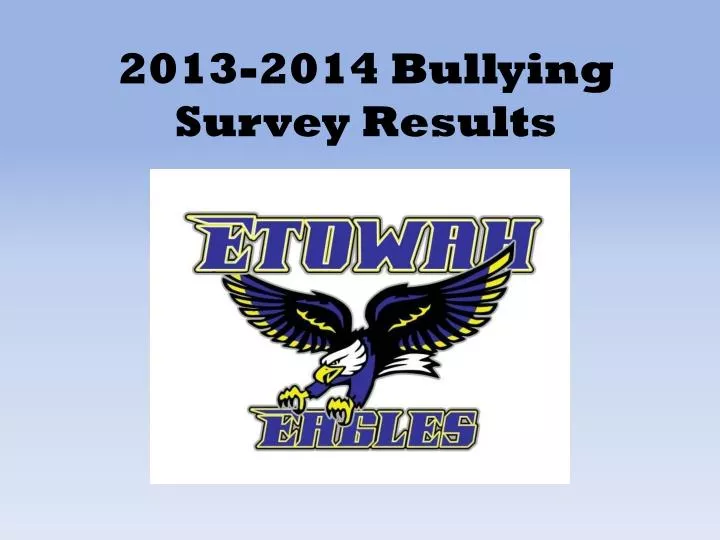 2013 2014 bullying survey results