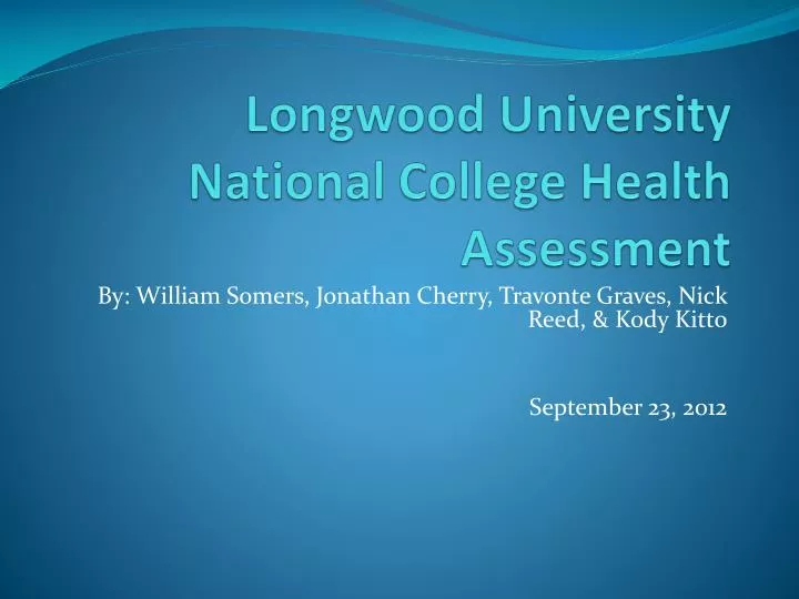 longwood university national college health assessment
